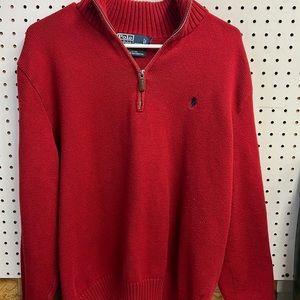 Polo by Ralph Lauren Mens 1/4 zip cotton sweater.